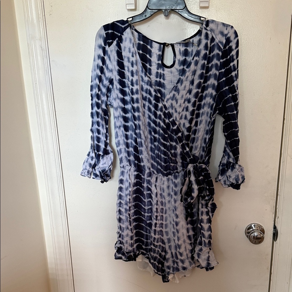JODIFL Navy and White Tie-Dye Dress